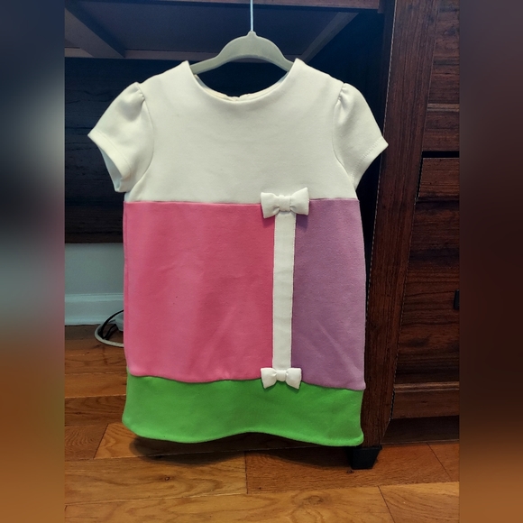 Hartstrings Dress Girls 2T A-line Ponte Knit Color Block Multicolor Pink Purple - Picture 3 of 10
